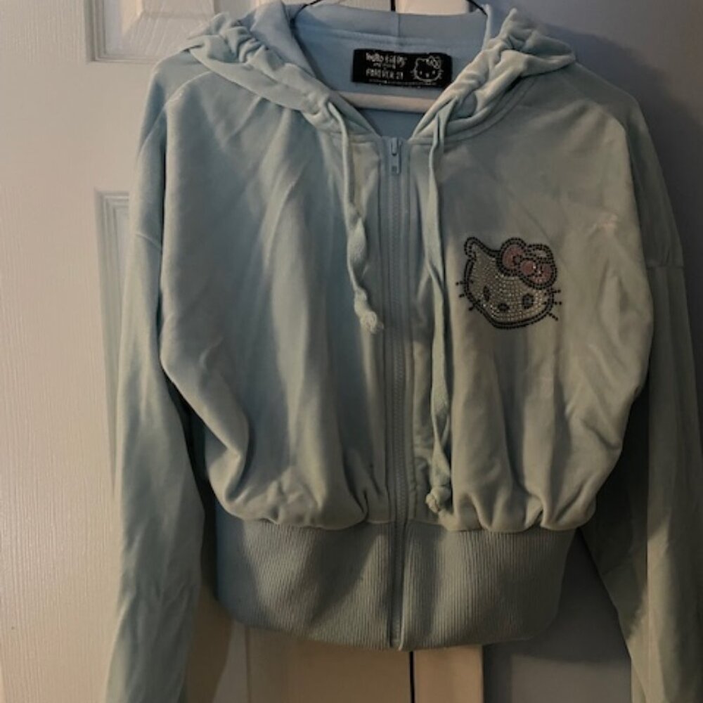 New Bedazzled Hello Kitty Velour Track Jacket